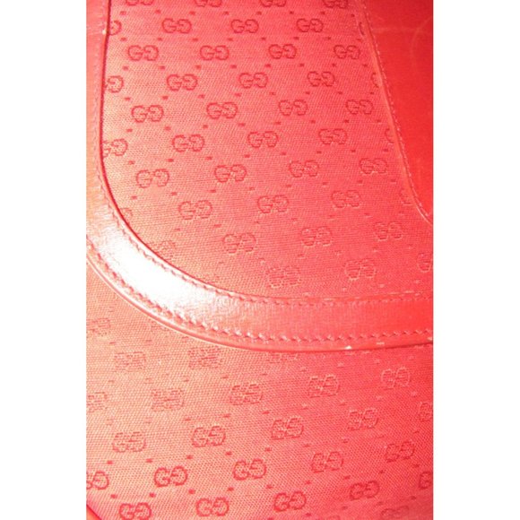 Vintage Gucci Red Micro Guccissima Print Canvas with Red Leather Crossbody - Picture 4 of 16